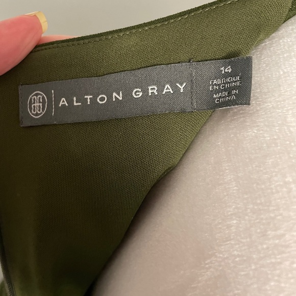 Alton Gray Sheath Dress in Green.  Size 14 Worn 1 time like new condition - Picture 6 of 8